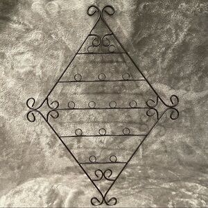 Wire Hanging Photo Holder Jewelry Organizer Wall Decor Set Black & Brown